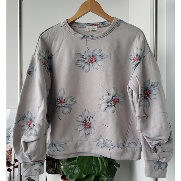 Mello Day Floral Balloon Sleeve Sweater - Picture 1 of 8